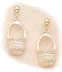 Nantucket Basket Earrings -Half